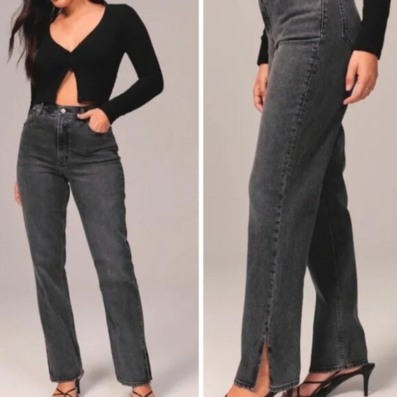 Abercrombie & Fitch l Curve Love 90s Ultra High Rise Straight Jeans 20945 - Picture 1 of 15